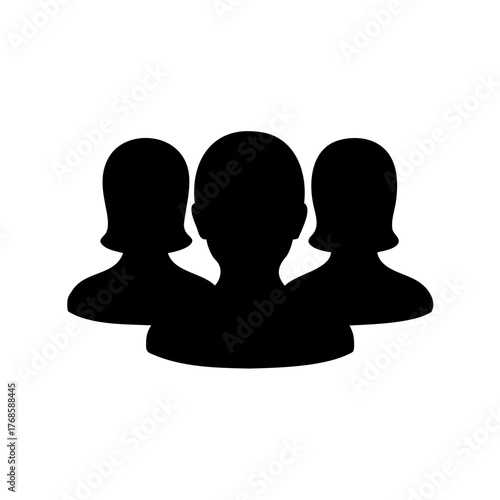Three Silhouetted Figures Representing a Group, Organization or Collective Effort