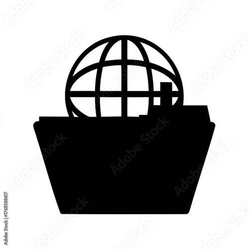Global Cruise Ship Silhouette Representing Worldwide Tourism and Travel Industry Concepts