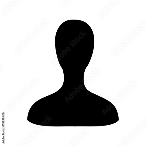 Anonymous user profile silhouette on white background for social media icon