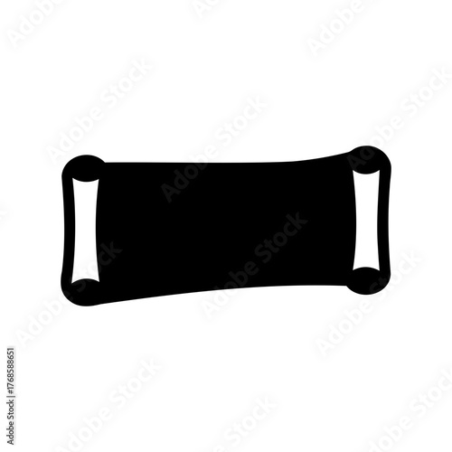 Black Silhouette of an Old Scroll Isolated on White Background