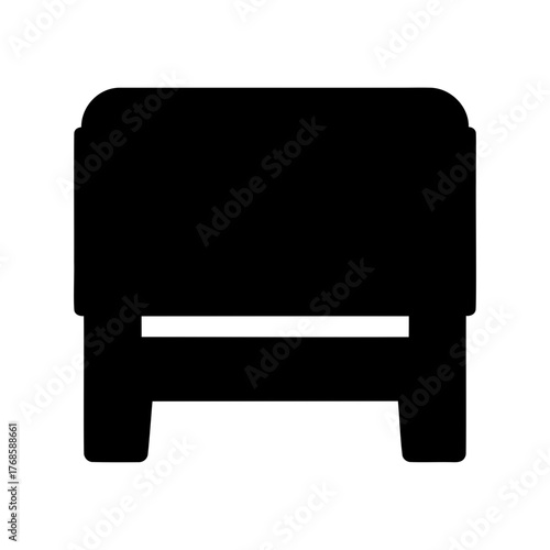 Black silhouette illustration of an antique storage trunk or toy chest