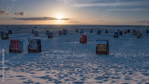 Amrum, Germany, sunset: Time lapse video at the beach of Amrum island, 4k