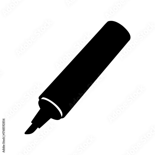 Black silhouette of a broad chisel tip permanent marker illustration