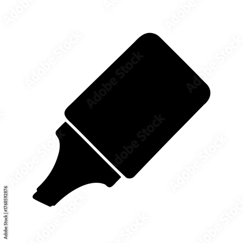 Black and white simple silhouette of a marker pen stationery item