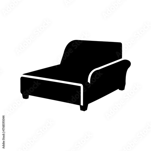 Black Chaise Lounge Silhouette with a Modern Design for Relaxation Purposes