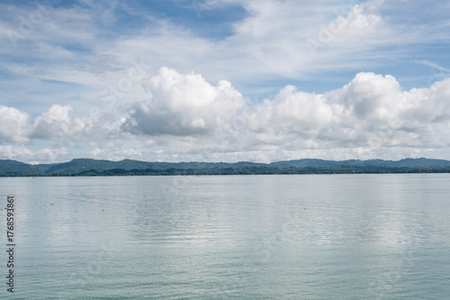 Beautiful sky lake and mountains