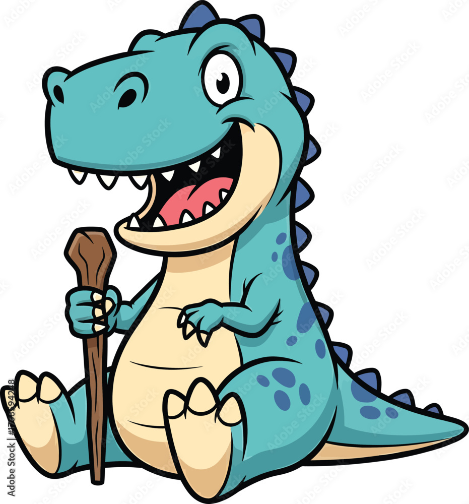 Fototapeta premium Funny Cartoon Dinosaur Illustration