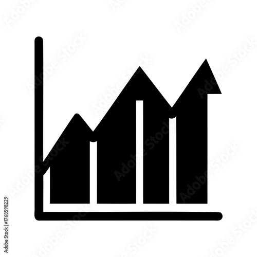 Graph illustration showing steady increasing upward trend in a business context