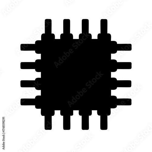 Simplified representation of a microprocessor or integrated circuit chip design