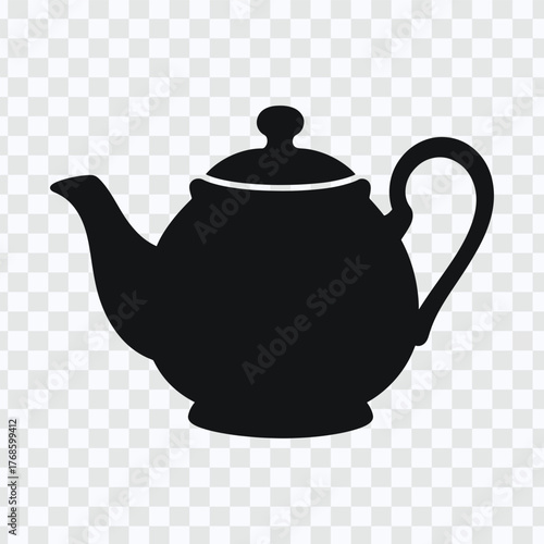 Teapot Icon Silhouette Representing Tea, Beverage, Relaxation, Kitchenware, Hospitality, and Traditional Drink Concept