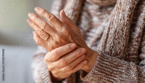 Elderly Woman With Hand Numbness And Arthritis Receives Massage Therapy For Rheumatoid Arthritis And Peripheral Neuropathies.