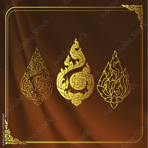 Εκτύπωση καμβά vector of khmer art kbach graphic