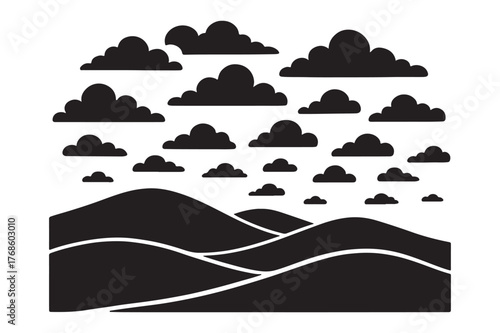 vector illustration of mountain landscape with mountains