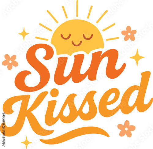 Sun Kissed, Sunshine isolated on white background.
