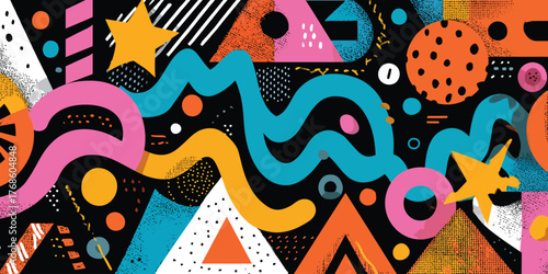 Abstract geometric composition with vibrant color gradients and clean lines suitable for modern design projects