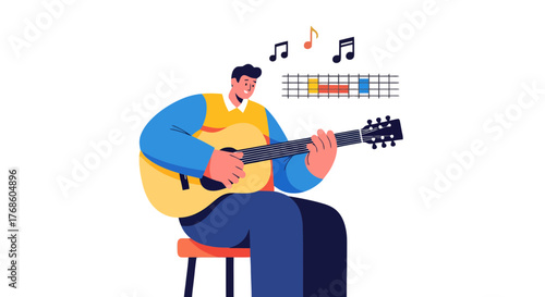 Acoustic Melody: A Musician's Passion, Illustrating Music's Expression and Creativity