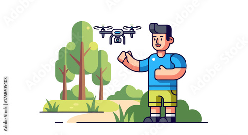 A Person Using Drone Technology Enjoying Nature And Capturing Scenic Outdoors