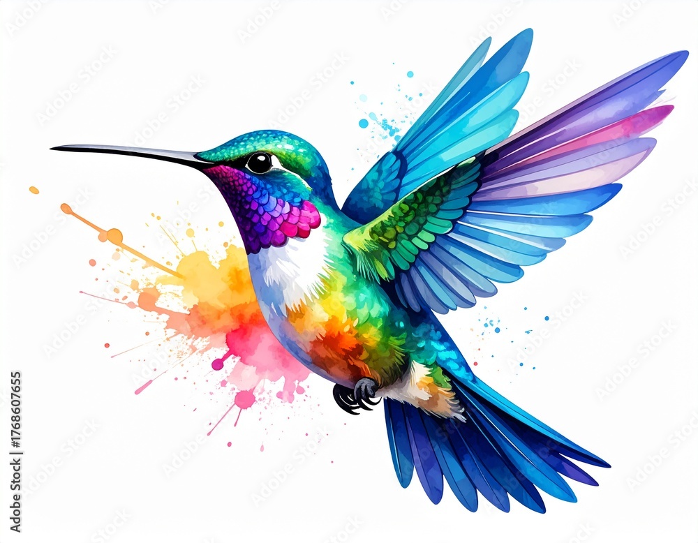 Fototapeta premium Stylized hummingbird icon