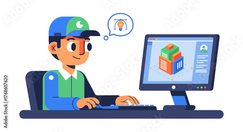 Architect Working On Digital Designs For Creative Building And Engineering Projects