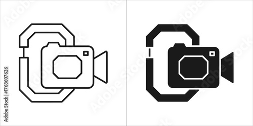 Two computer chips, one black and one white, with directional arrows