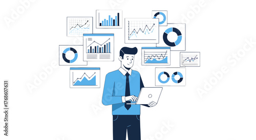 Business Analyst Working On Data Visualization With Charts On Digital Devices