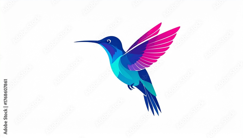 Fototapeta premium Stylized hummingbird icon 