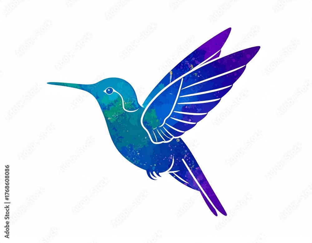 Obraz premium Stylized hummingbird icon 