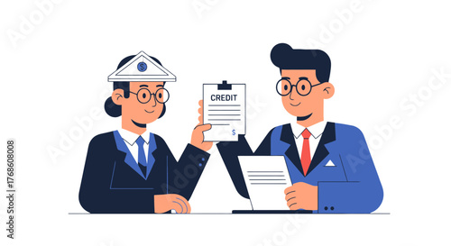 Business Partners Finalizing Credit Negotiation Deal in a Professional Financial Agreement