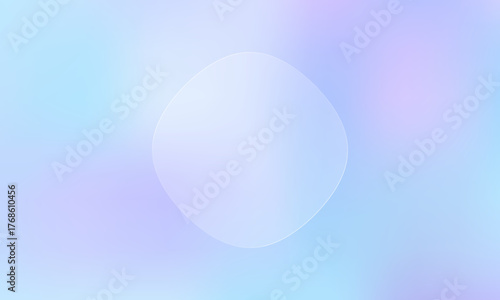Soft and  gradient background with a transparent glass circle. Minimal abstract design in blue, purple, and pink hues perfect for modern UI, website banners, or futuristic presentation templates.