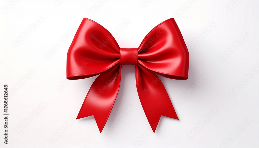Fototapeta premium 3d render of a minimal red bow for Christmas decorations