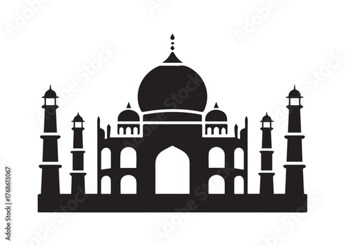 Taj mahal icon, Taj mahal Black vector