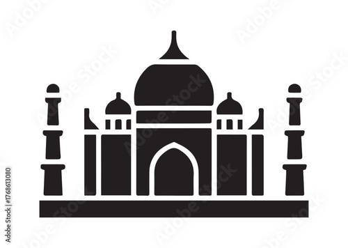 Taj mahal icon, Taj mahal Black vector