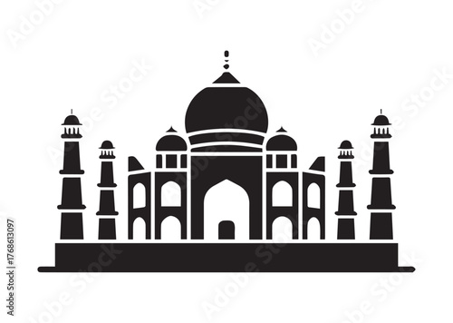 Taj mahal icon, Taj mahal Black vector