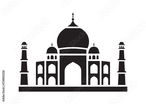 Taj mahal icon, Taj mahal Black vector
