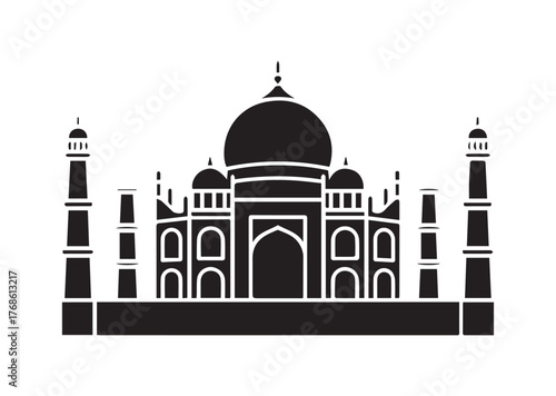Taj mahal icon, Taj mahal Black vector