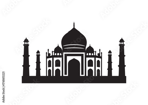 Taj mahal icon, Taj mahal Black vector
