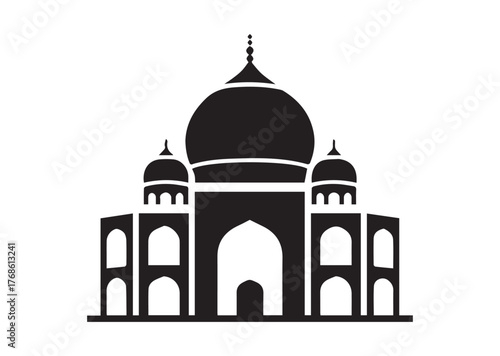 Taj mahal icon, Taj mahal Black vector