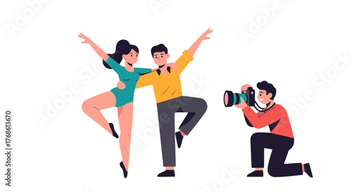 Captured Moments: Young Artists Pose for a Photograph, Dance and Creativity