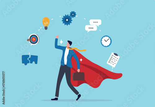 Competence skills or ability for work responsibility, professional, work experience, capability or qualification for job or career development concept, success businessman with competency skills set