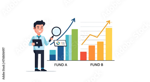 Businessman Analyzing Financial Growth with Charts and Graphs for Business Success