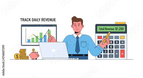 Business Analyst Tracking Financial Data and Presenting Daily Revenue Statistics