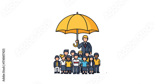 Corporate Protection: Illustrative Depiction of Group Coverage and Support in Business