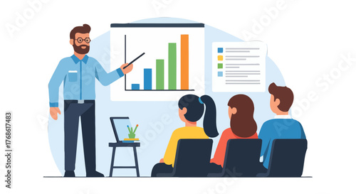 Business Presentation: A Dynamic Visual Depiction Of Training And Data Analysis Process