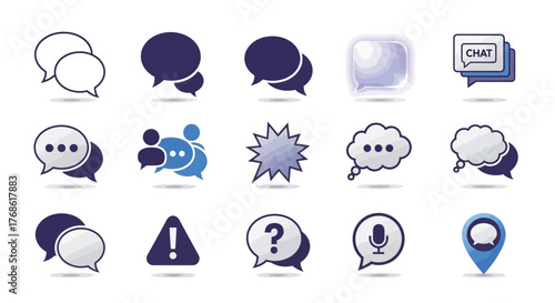 Colored Minimalist Digital Chat and Messaging Icons