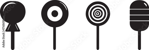 A delightful array of lollipop icons, each a sweet treat in simple design
