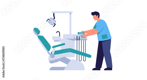 Dental Procedures: A Healthcare Professional Preparing For Examination or Treatment