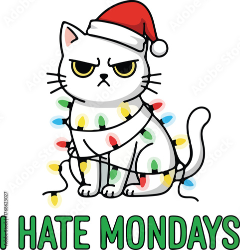i hate mondays and christmas. creative christmas vector design