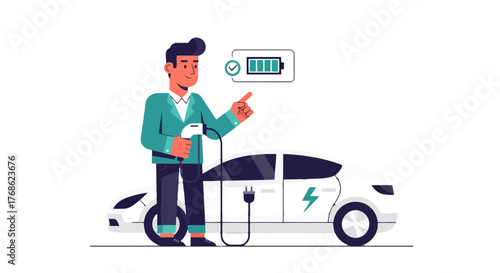 Eco-Friendly Electric Car Charging, Sustainable Transport, Future Mobility, Climate Change