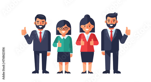 Enthusiastic Team Showing Approval and Support for a Successful Achievement