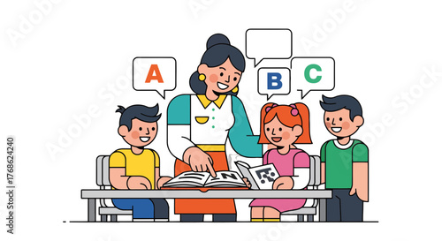 Empowering Education: Teacher And Smiling Pupils In An Engaging Learning Environment